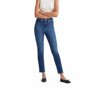 Madewell 28x27 Stovepipe Jeans medium dark blue 0045 mid rise straight slim
